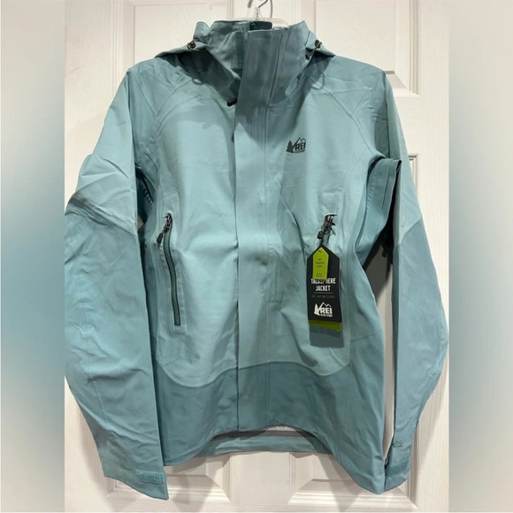 REI Women’s S Small Talusphere Rain Jacket Cool Aqua Light Teal NWT - Picture 1 of 9